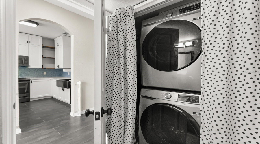 New Washer Dryer Located In Guest Bathroombathroom