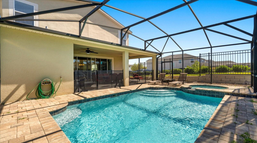Covered Patio & Screened Pool & Spa