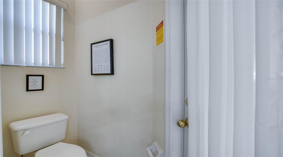 Water closet for primary with direct pool access