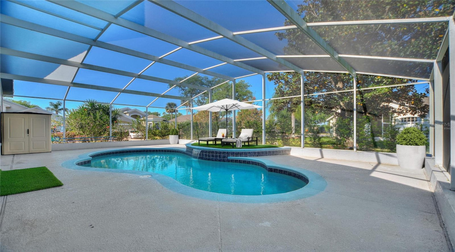 Virtually staged pool deck