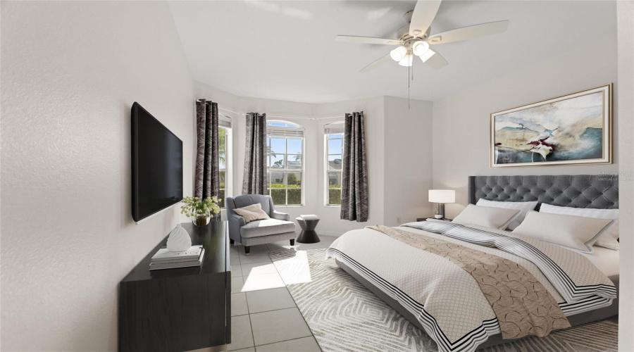 Virtually staged front bedroom