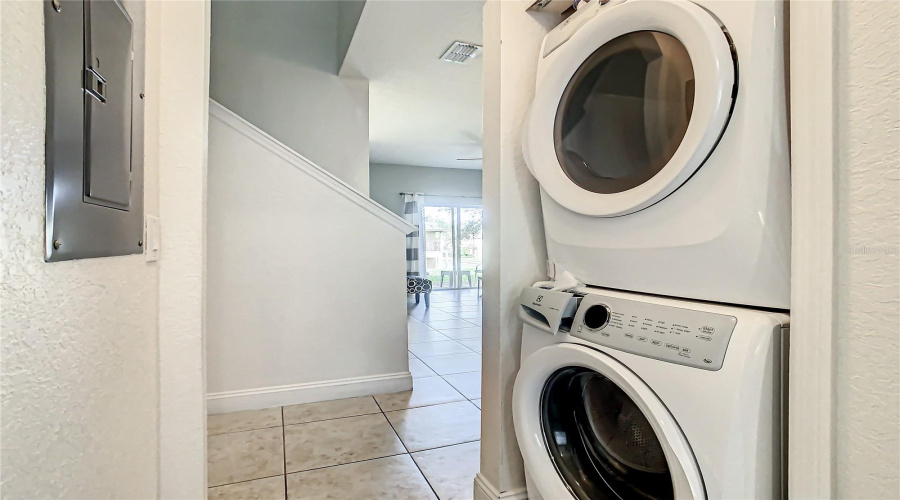 Washer/dryer located downstairs