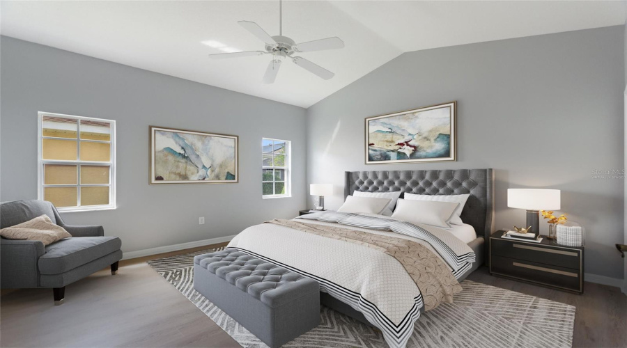 Virtually Staged Primary Bedroom