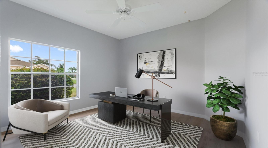 Virtually Staged Den