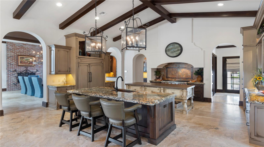 Chef's kitchen with double island