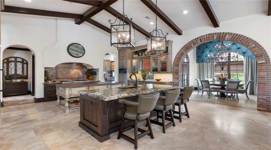 Chef's kitchen with double island