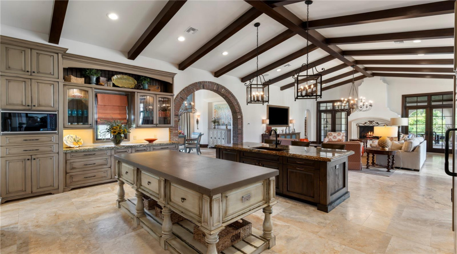 Chef's kitchen with double island