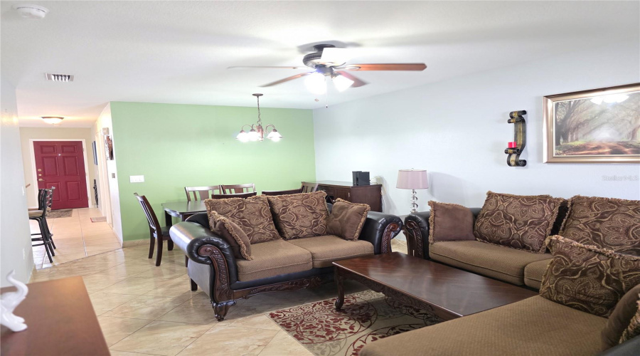 Open floor plan. Dining and living rooms