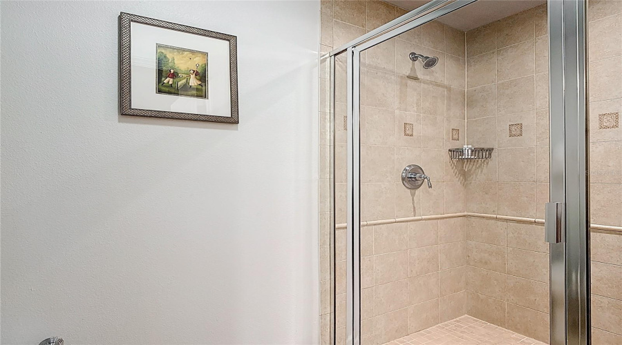 separate water closet with toilet and shower