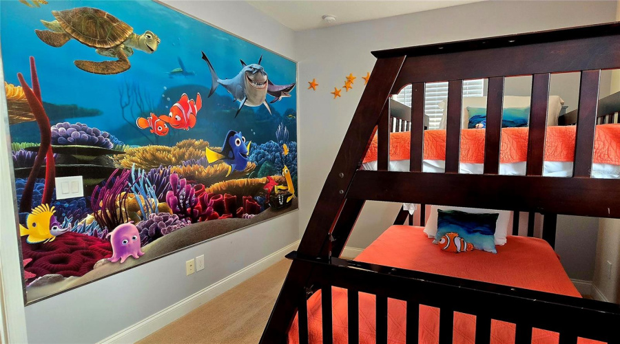Bedroom #3 Bunk Beds - Finding Nemo Theme Wall