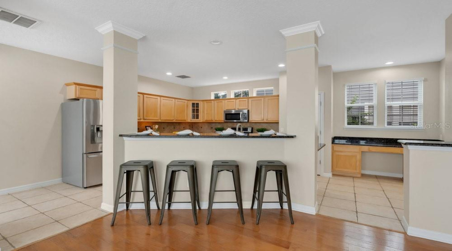 Kitchen Snackbar View From Formal Living Room