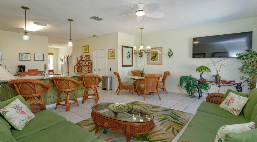 living room dining, kitchen and counter...