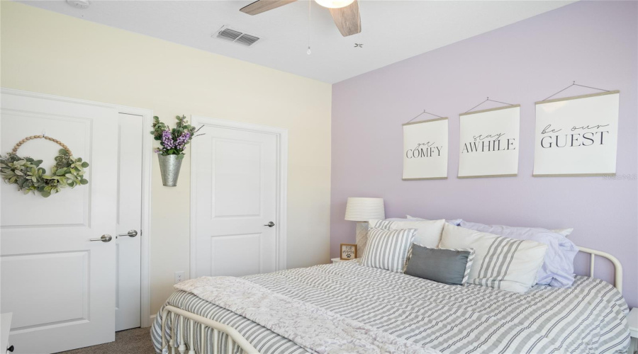 A View Of The Guest Bedroom Looking Towards The Closet And Guest Bathroom.