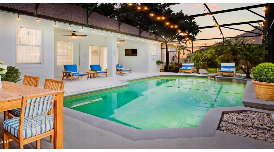 Virtually Staged- Over Sized Pool Deck