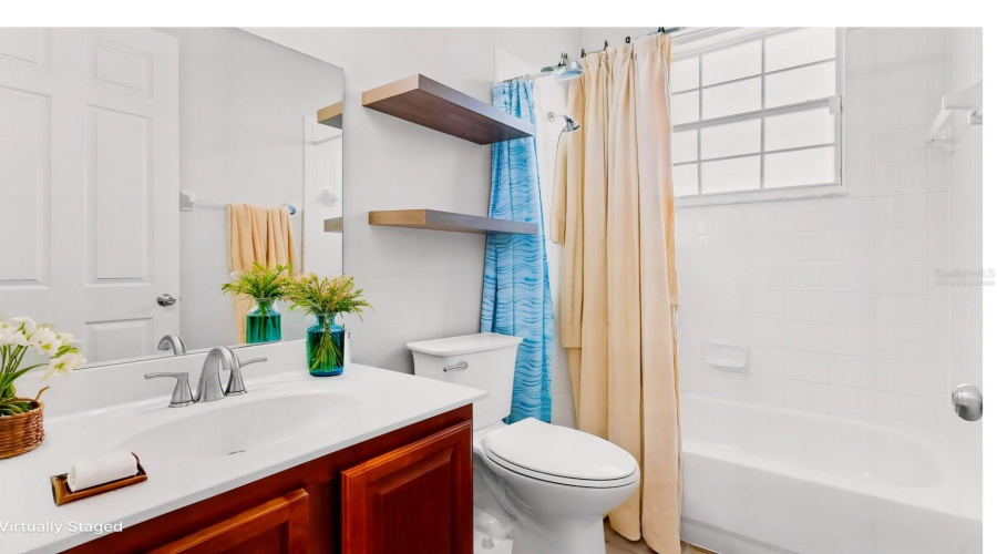 Virtually Staged Guest Bath.