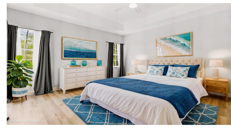 Virtually Staged Master Bedroom