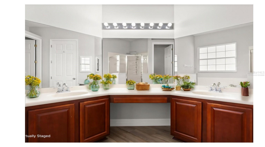Virtually Staged- Master Vanity Double Sinks