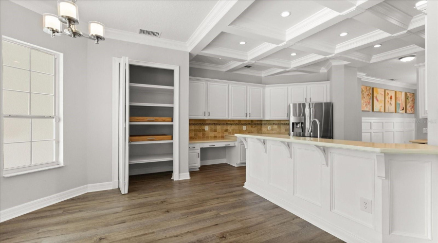 Custom Pantry-Custom Coffered Ceilings.