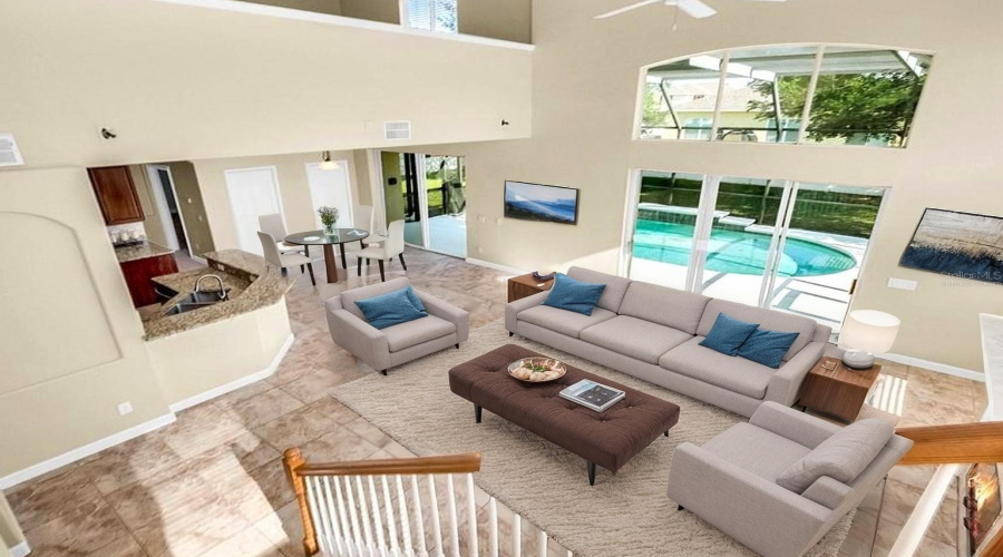 Virtually Staged Family Room
