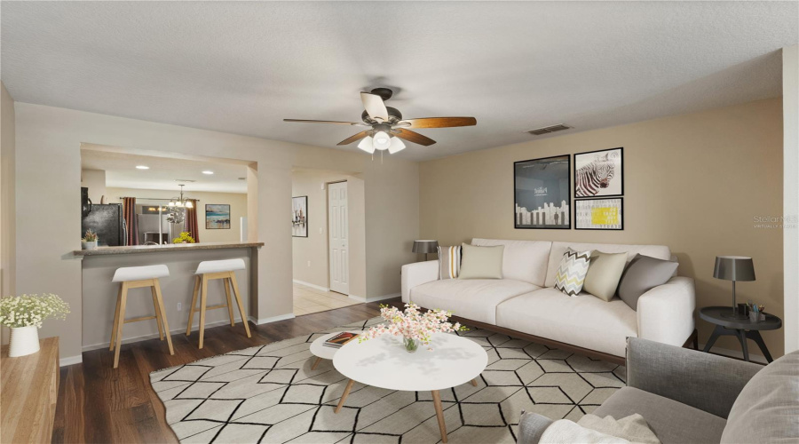Virtually Staged Living Room