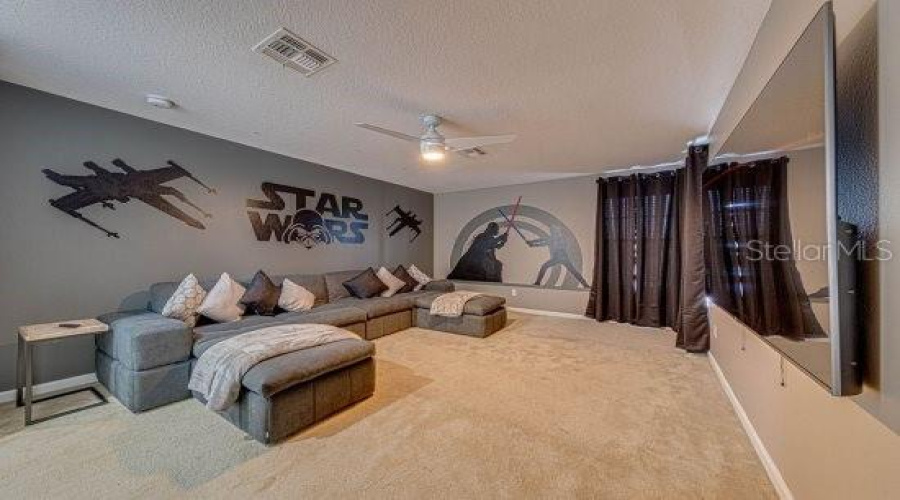 Upstairs Bonus Room Used As A Media Movie Room