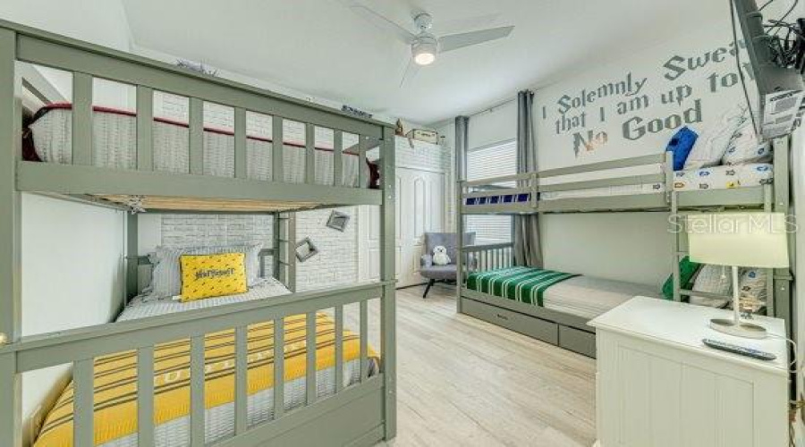 Harry Potter Themed Bunk Bedroom  With Double Built In Closets