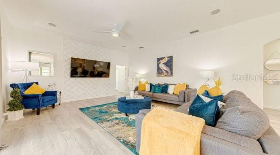 Wall Mounted Smart Tv On 3D Design Feature Signature Wall.
