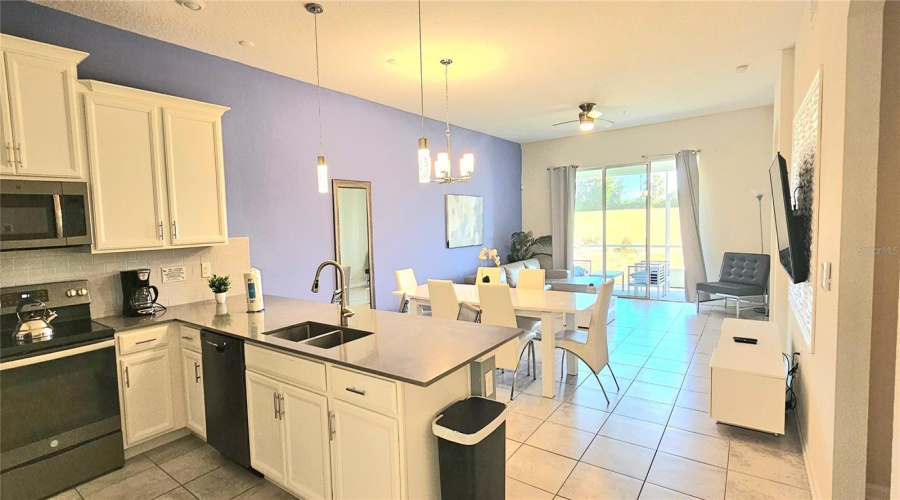 View of the kitchen and living room