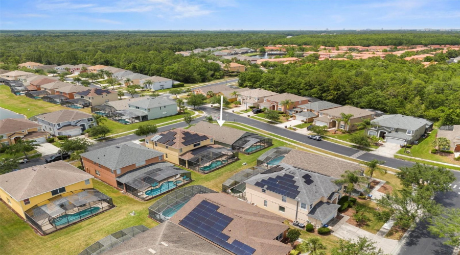 Overhead view of the neighborhood