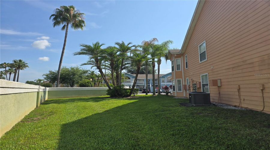 Green space right side of unit.