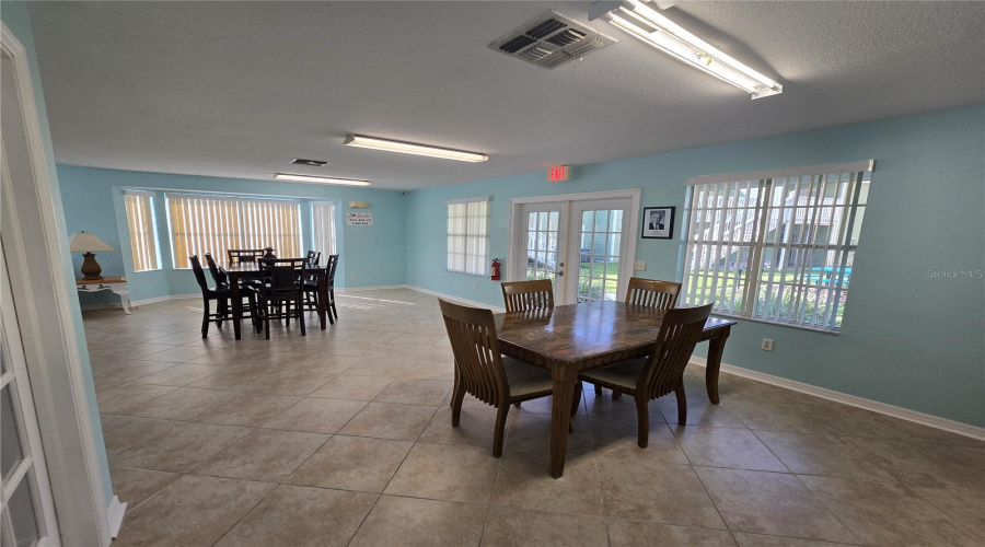 Clubhouse #1: interior & front entry french doors.