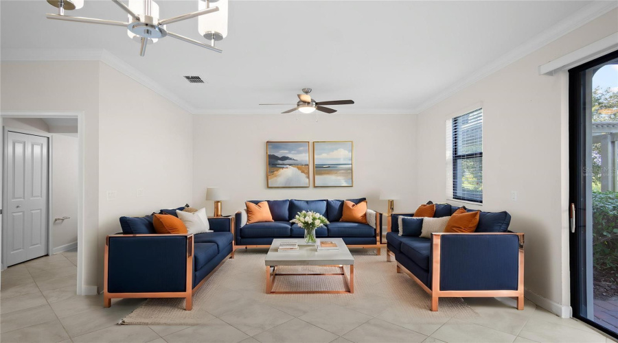 Virtually Staged Family Room