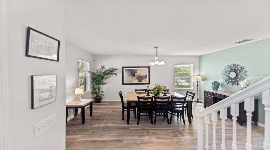 Spacious Dining Room Overlooks The Front Of The Home