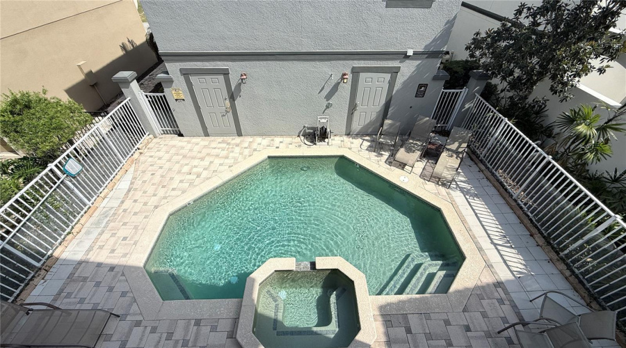 Arial View of Pool from Master Bedroom Balcony