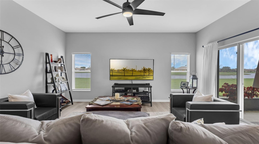 Living Rm with Sliding Doors Overseeing Water-view