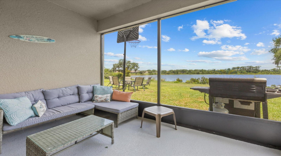 Screened Lanai with gorgeous lake view