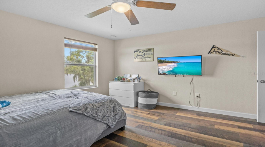Bedroom 2 has wood flooring