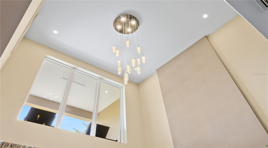 High ceiling with extra window for natural light.