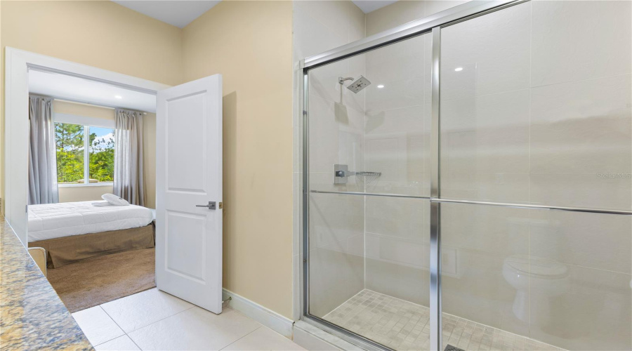 Master Bathroom showing shower enclosure.