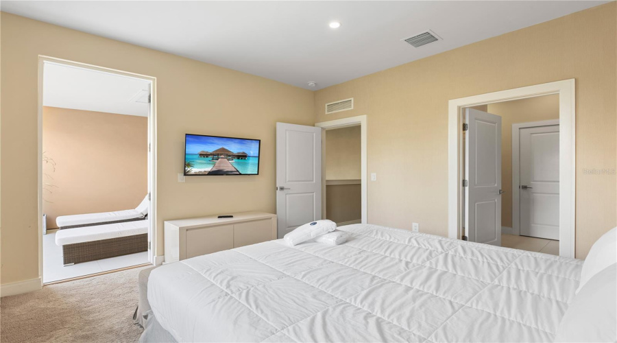 Another view of Master Bedroom showing porch.
