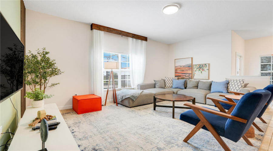 comfortable open concept living room