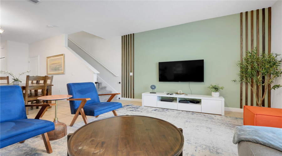 comfortable open concept living room