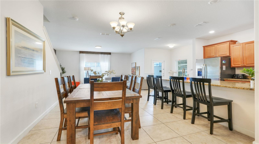 open concept dining room and kitchen