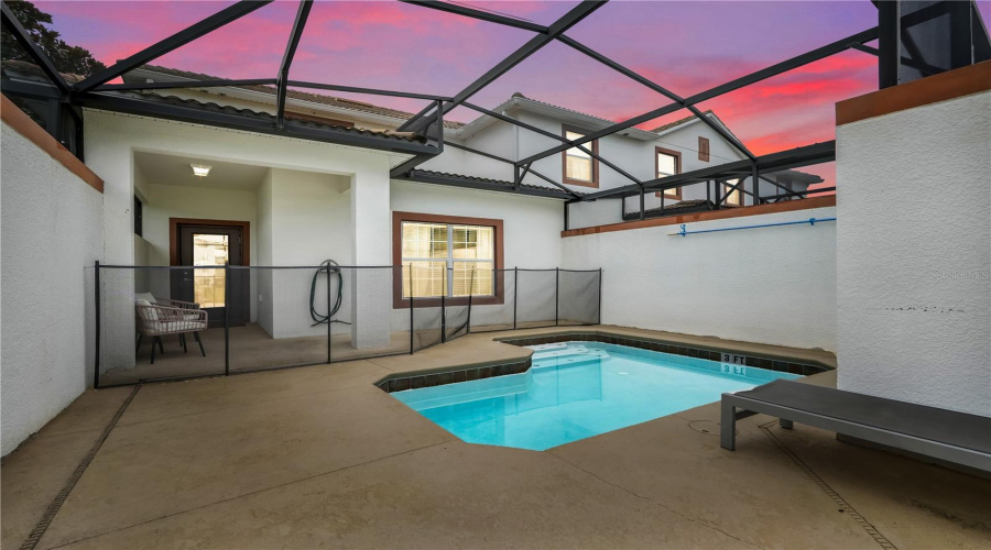 Private screen enclosed pool and lanai