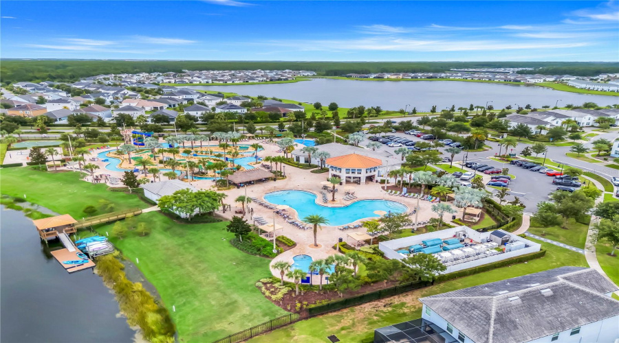 Aerial view Storey Lake clubhouse amenities