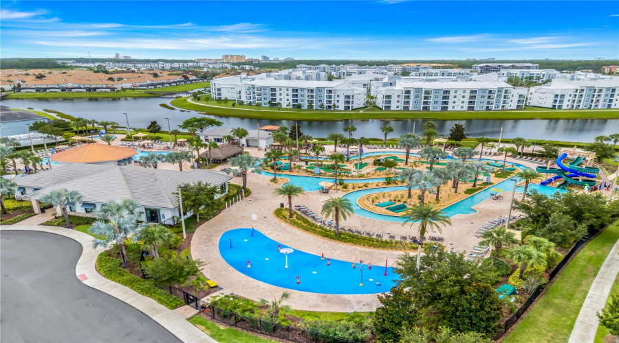 Aerial view Storey Lake clubhouse amenities