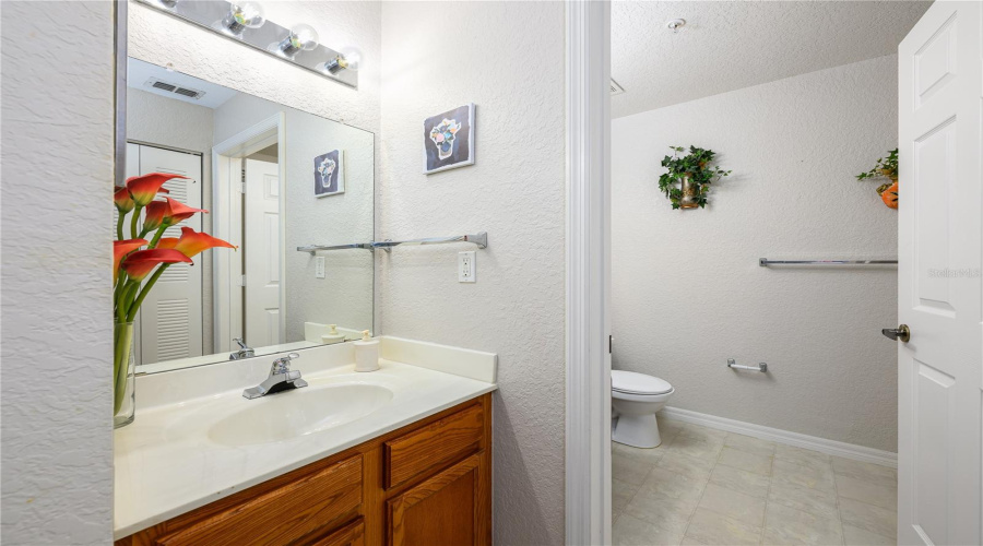 Guest Vanity outside Guest Bathroom