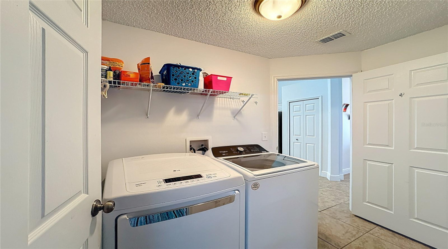 Separate laundry room with entrance to garage
