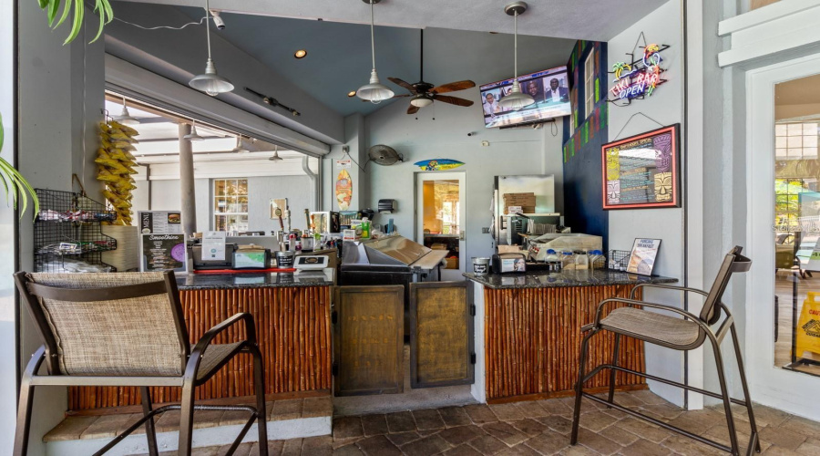 Hang out at the tiki bar