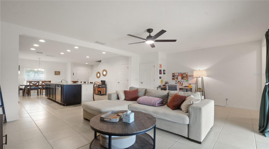 Living room and kitchen